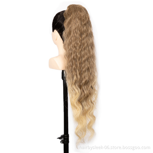24inches 30inches natural black blonde brown color high resistant fiber ponytail synthetic hair extension synthetic accessories